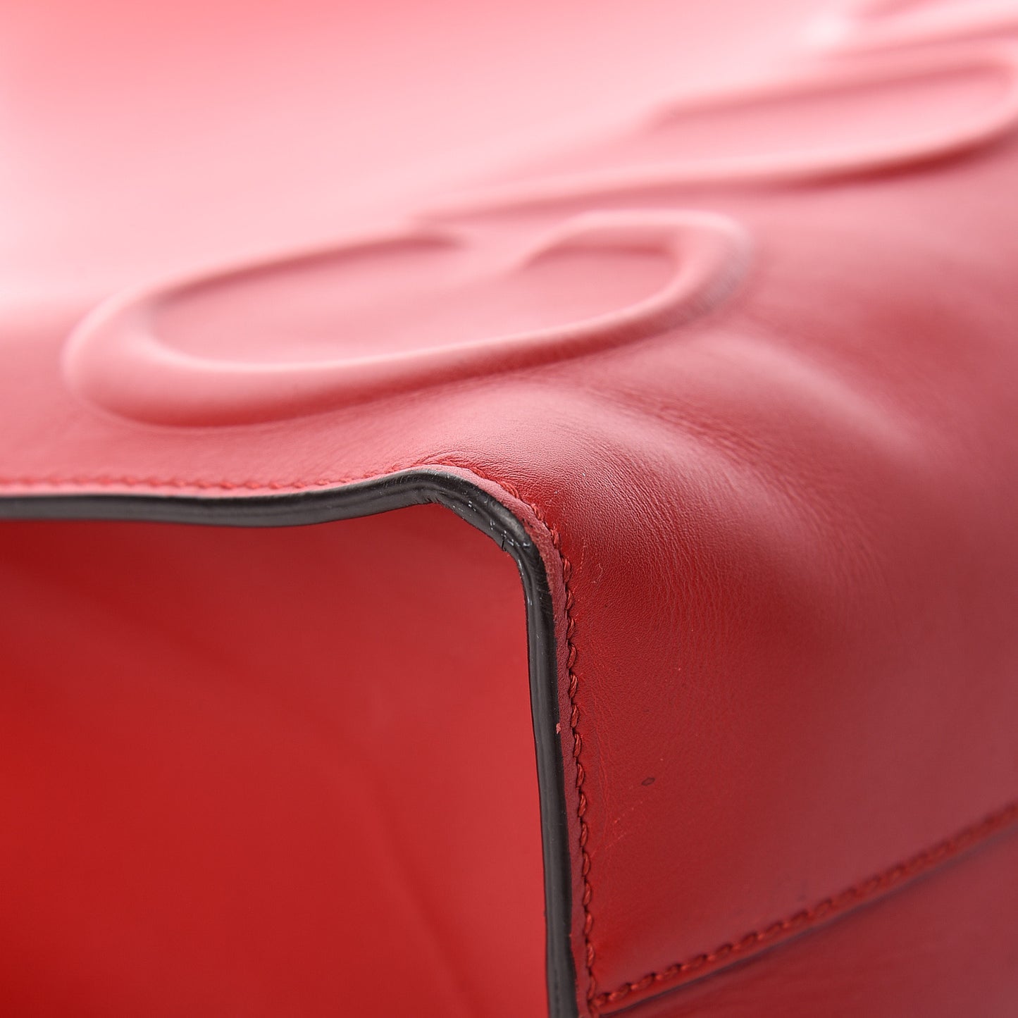 Calfskin Embossed Medium XL Tote Red