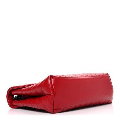 Saint Laurent Calfskin Y Quilted Monogram Medium Loulou Chain Satchel Rouge Eros 4 of 11