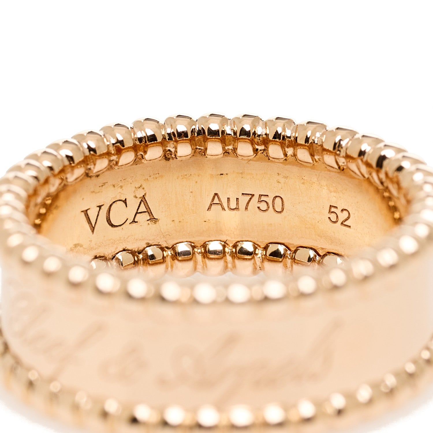 Van Cleef & Arpels 18K Rose Gold Perlee Signature Ring 52 6 4 of 6