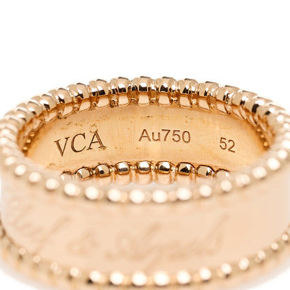 Van Cleef & Arpels 18K Rose Gold Perlee Signature Ring 52 6 4 of 6