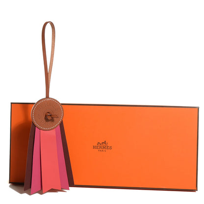 Hermes Vache Hunter Milo Lambskin Paddock Flot Bag Charm Rose Shocking Rouge H Rose Jaipur 4 of 5