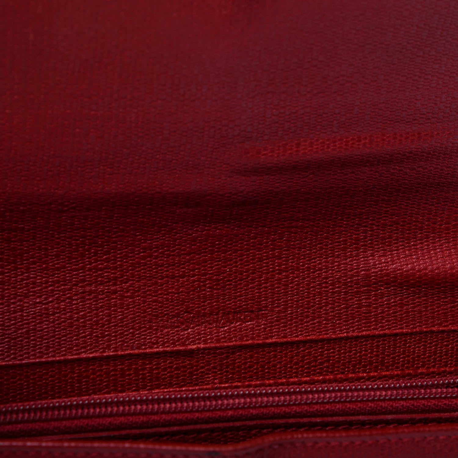 Saint Laurent Textured Calfskin Classic Y Ligne Clutch Red 14 of 25