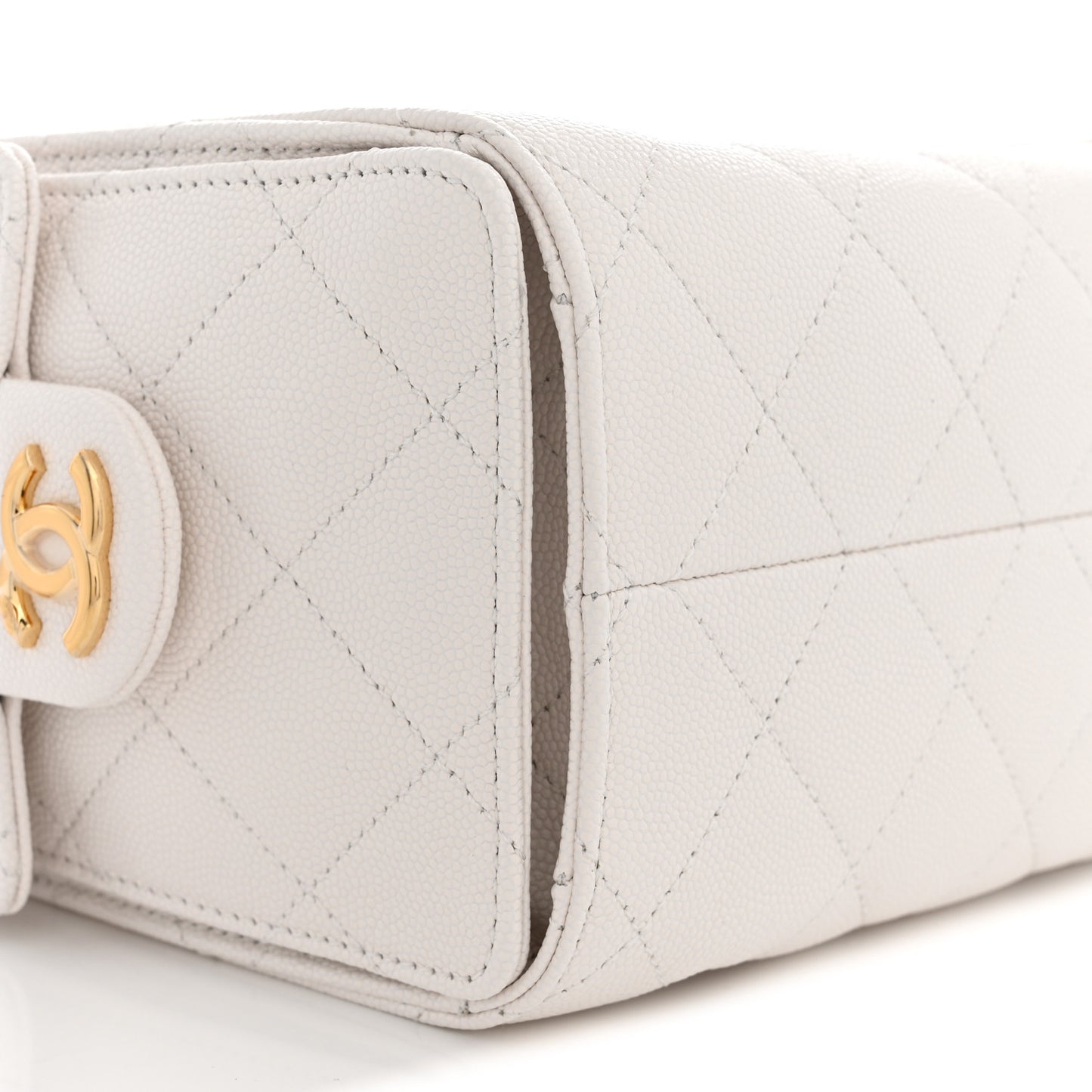 Caviar Quilted Mini Chanel 25 Handbag White