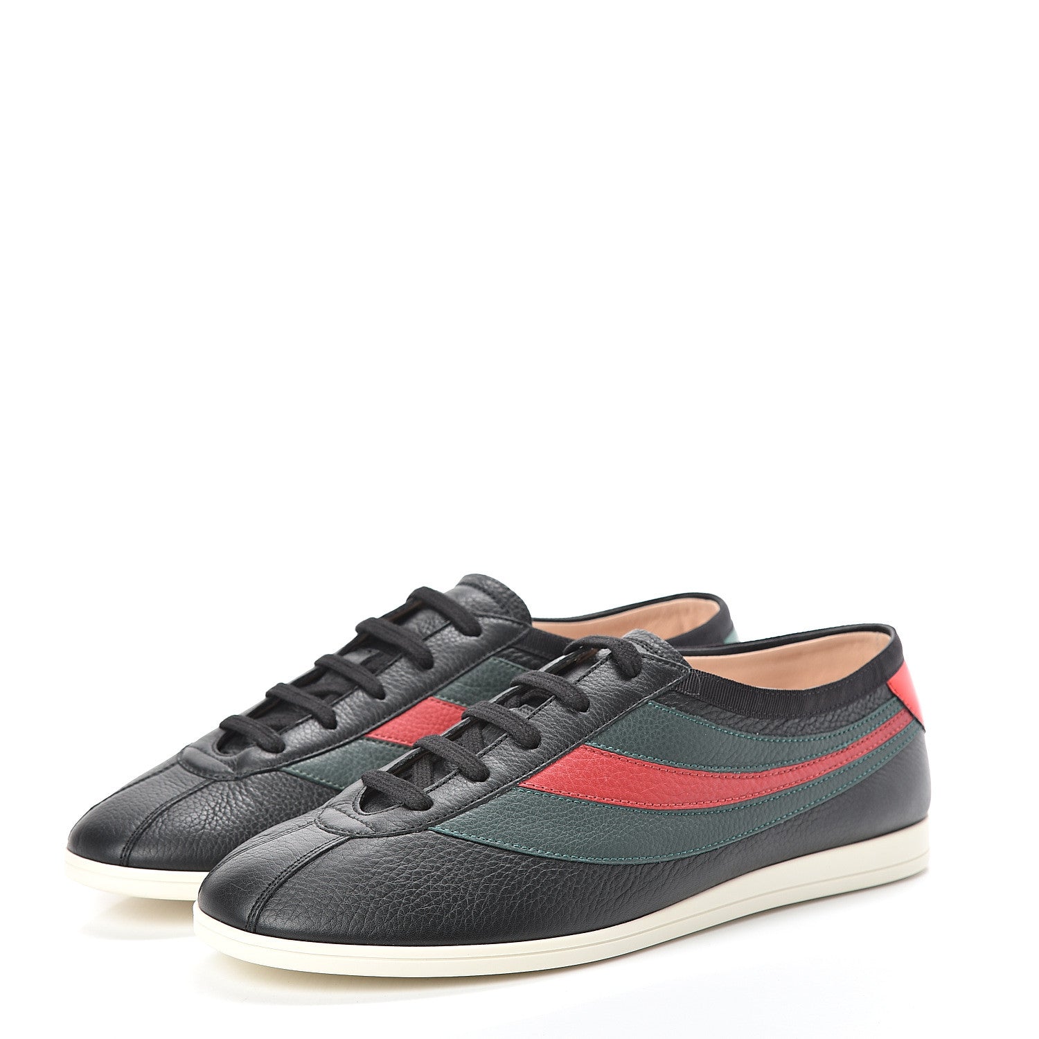 Gucci Calfskin Mens Web Falacer Sneakers 7.5 Black 3 of 9