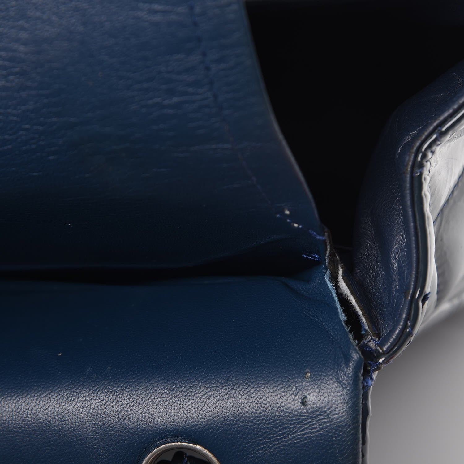 Chanel Patent Quilted Maxi Double Flap Navy Blue 15 of 15
