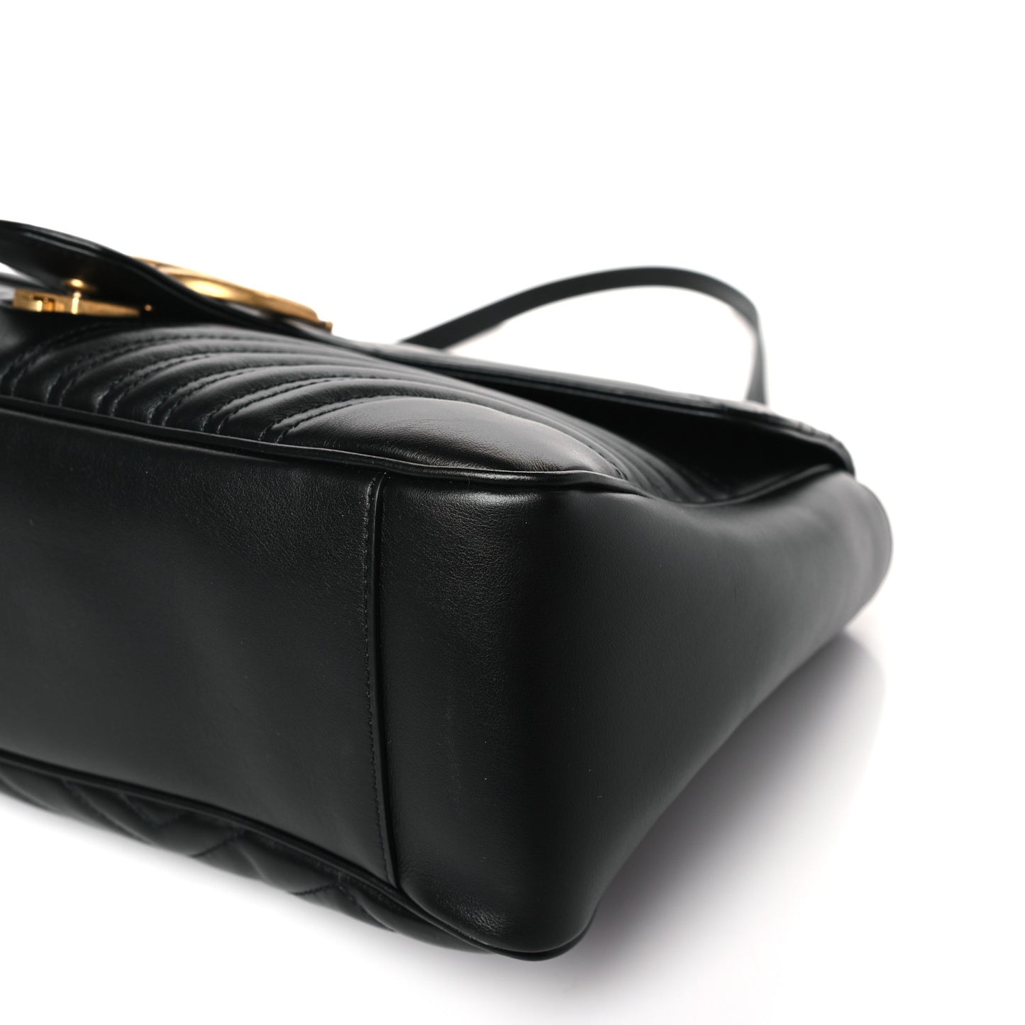 Calfskin Matelasse Large GG Marmont Shoulder Bag Black