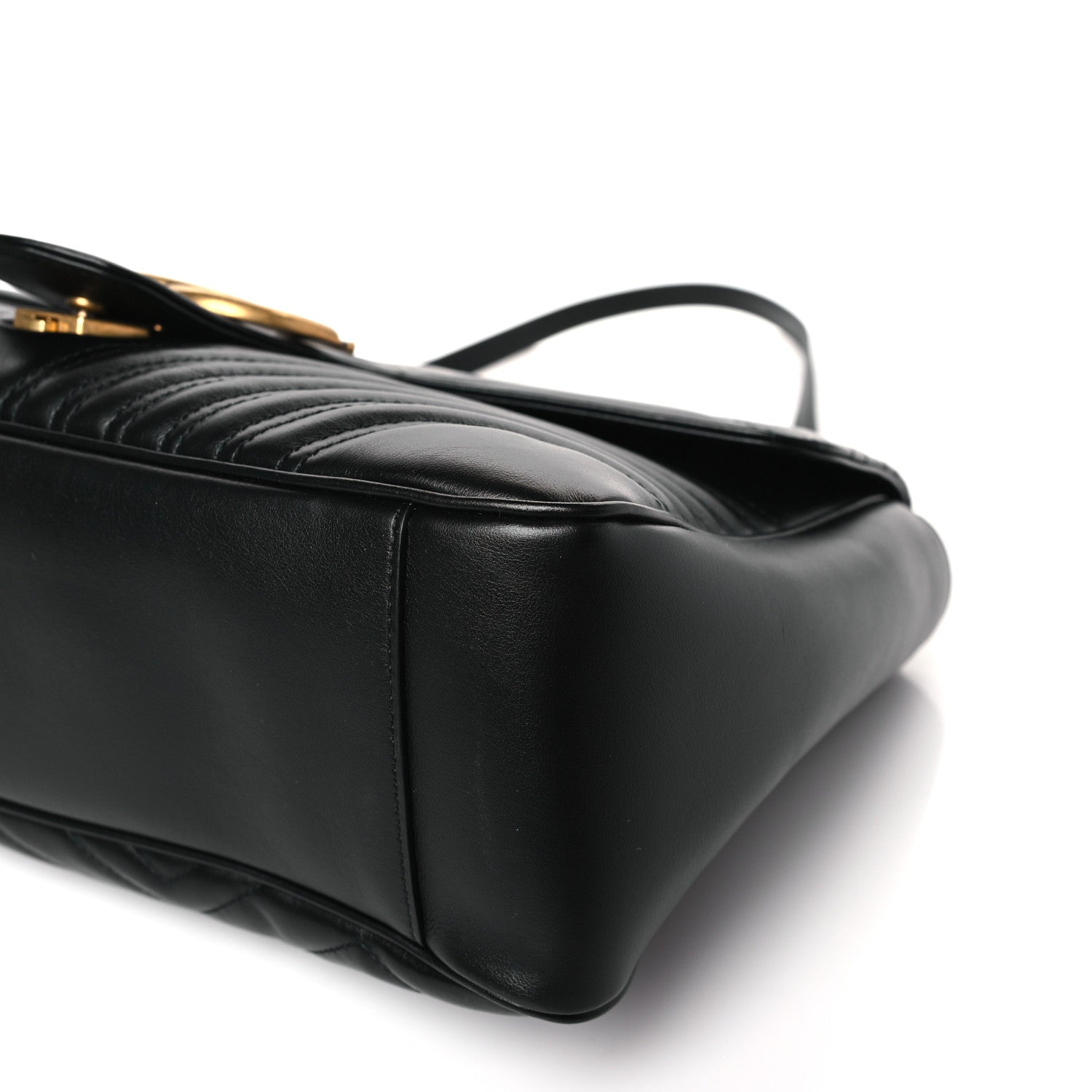 Gucci Calfskin Matelasse Large GG Marmont Shoulder Bag Black 9 of 9