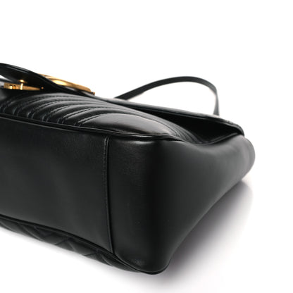 Gucci Calfskin Matelasse Large GG Marmont Shoulder Bag Black 9 of 9