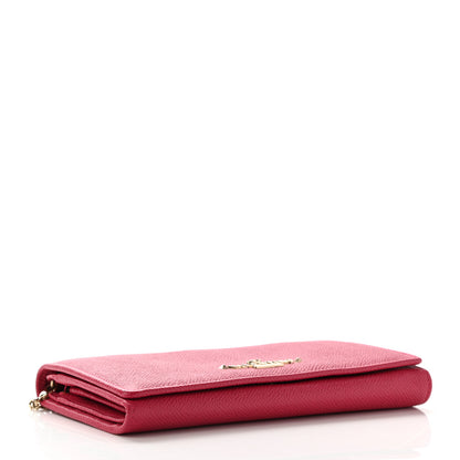 Valentino Garavani Grained Calfskin Wallet On Chain Red 4 of 9