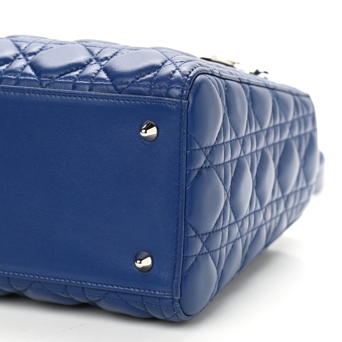 Lambskin Cannage Medium Lady Dior Blue