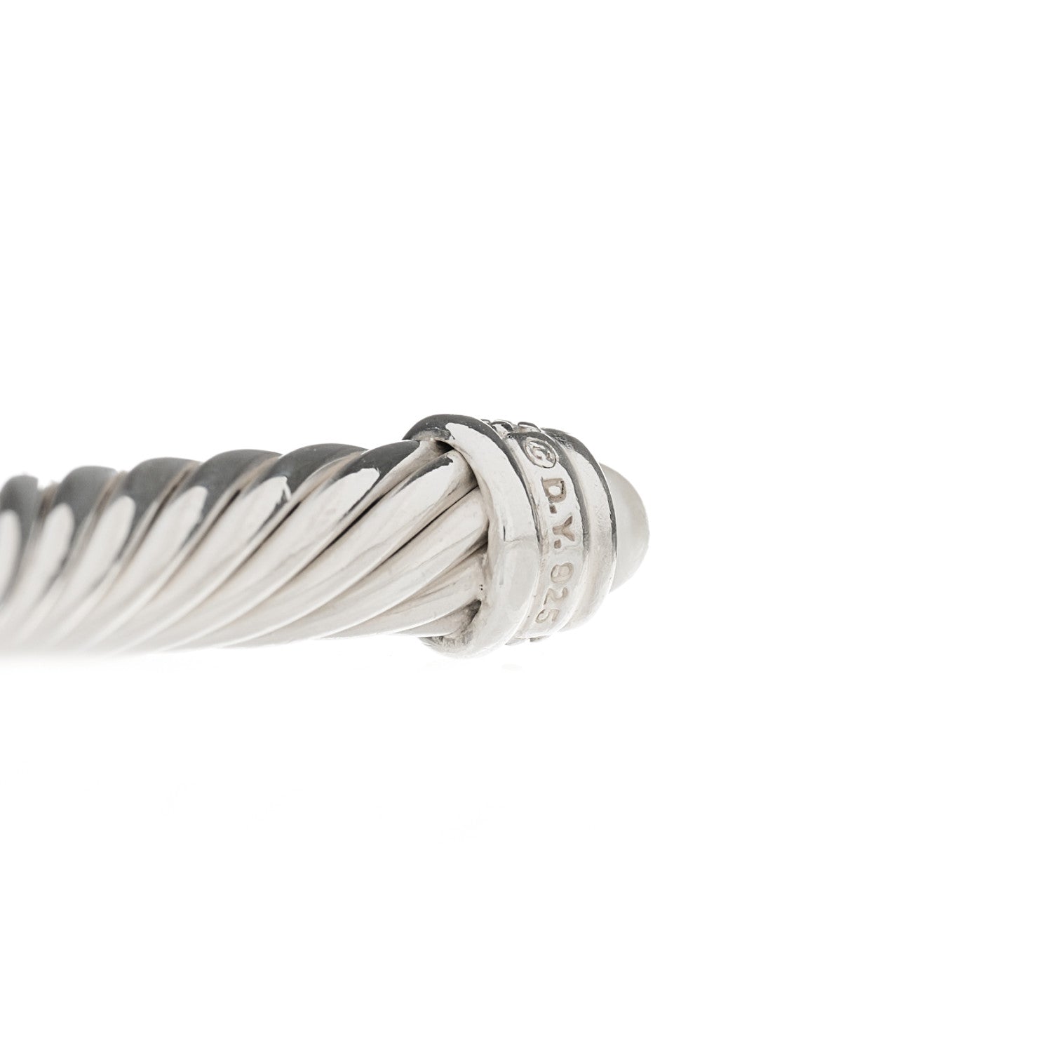 David Yurman Sterling Silver Diamond Pearl 5mm Cable Classics Bracelet 3 of 4