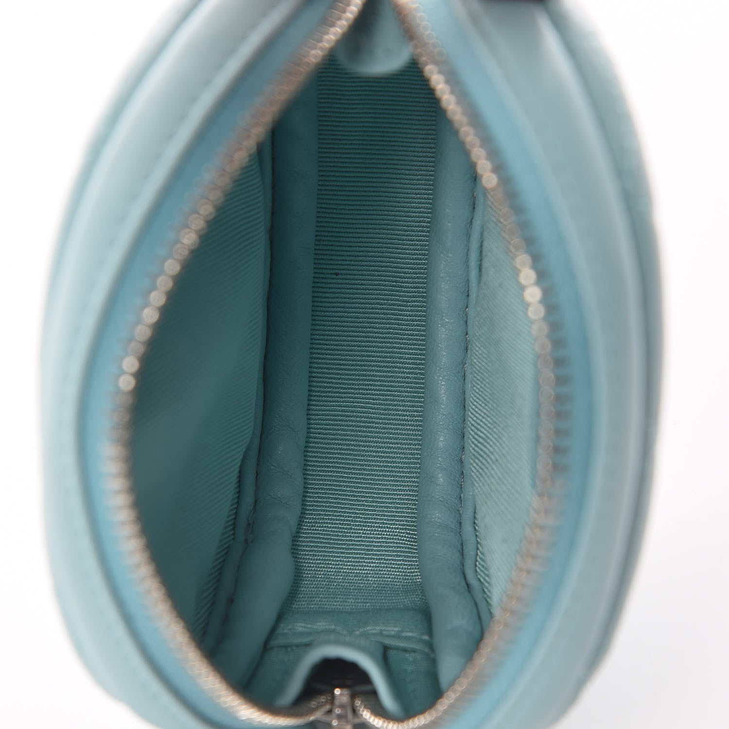 Chanel Lambskin Quilted Zip Around Classic Coin Purse Light Blue 5 of 7