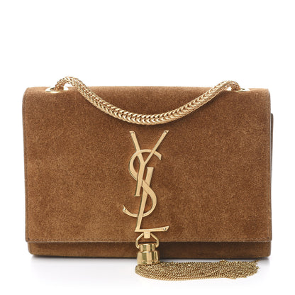 Saint Laurent Suede Small Classic Monogram Kate Tassel Satchel Light Ochre 1 of 10