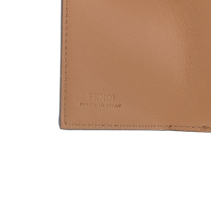 Fendi Nappa Matisse FF Diagonal Embossed Micro Tri-Fold Wallet Miele Scuro 7 of 9