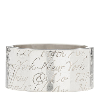 Tiffany Sterling Silver 10mm Notes Wide Ring 54 7 1 of 4