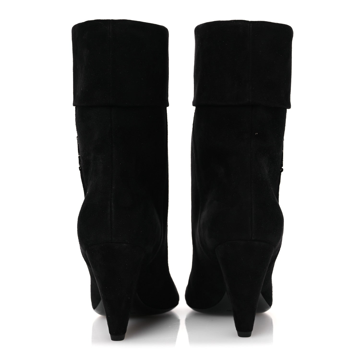 Saint Laurent Kid Scamosciato Niki 85 Wedge Booties 37.5 Black 6 of 11