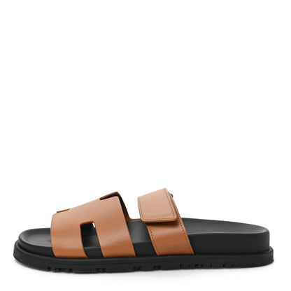 Hermes Calfskin Womens Chypre Sandals 39.5 Naturel 1 of 8