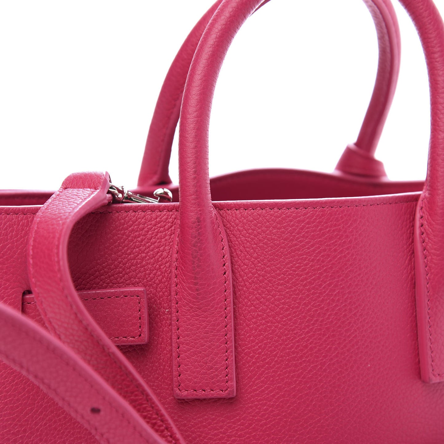 Grained Calfskin Nano Sac De Jour Fuchsia