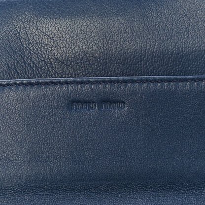 Miu Miu Patent Crocodile Embossed Saint Cocco Lux Continental Flap Wallet Bluette 6 of 18