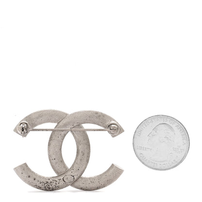 Chanel Metal Baguette Crystal CC Brooch Silver 2 of 5