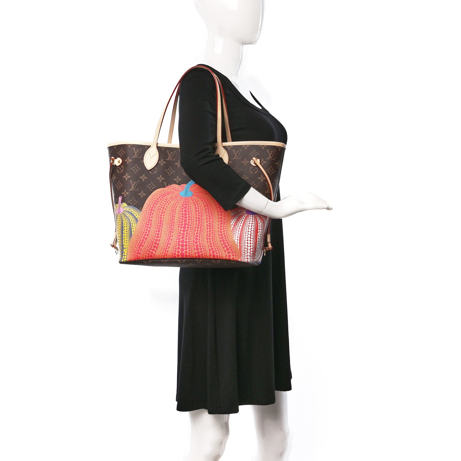 Louis Vuitton LV X YK Monogram Kusama Pumpkin Neverfull MM 2 of 11