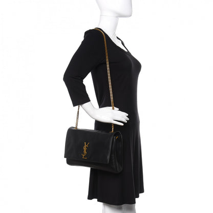 Saint Laurent Smooth Calfskin Suede Medium Reversible Monogram Kate Satchel Black 2 of 20