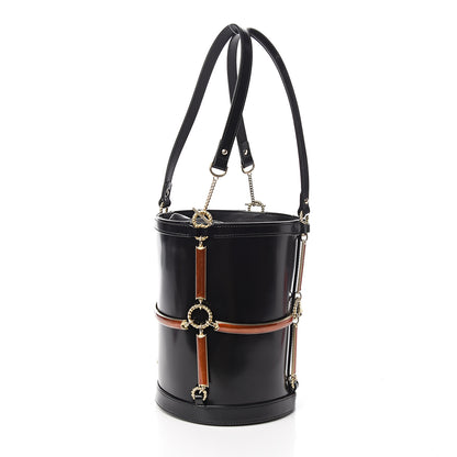Gucci Lambskin Vinyl Enamel Mini Bucket Bag Black Ruggine 2 of 10