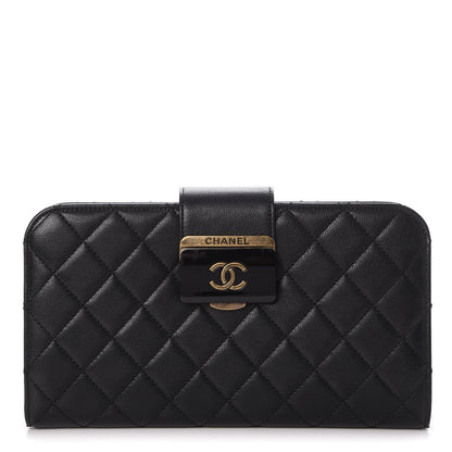 Chanel Sheepskin Quilted Beauty Lock Clutch Black 1 of 8