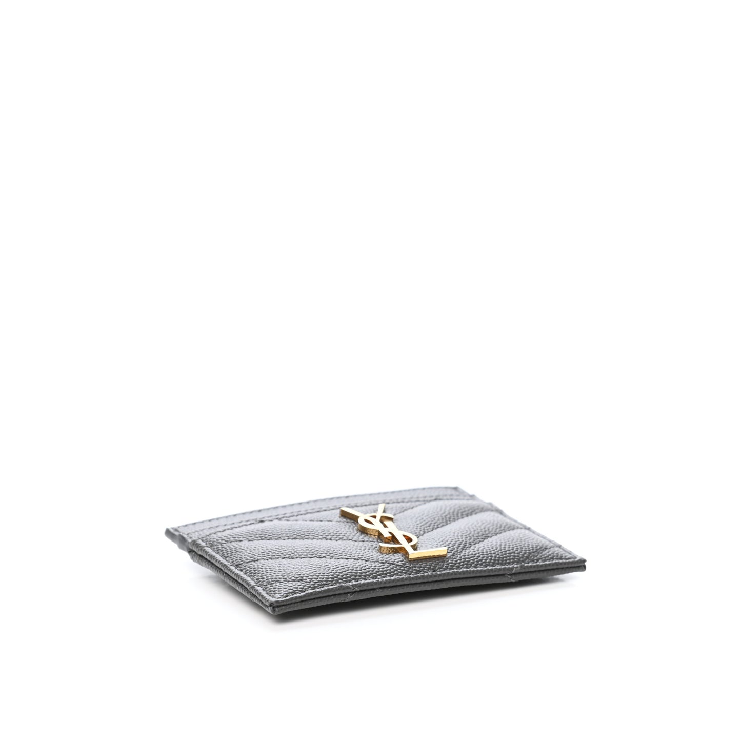 Grain De Poudre Matelasse Chevron Monogram Credit Card Case Storm