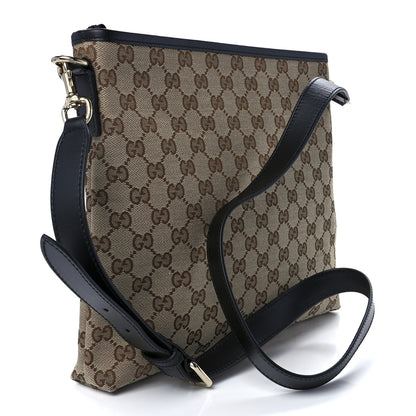 Gucci GG Monogram Web Flat Messenger Bag Black 2 of 13