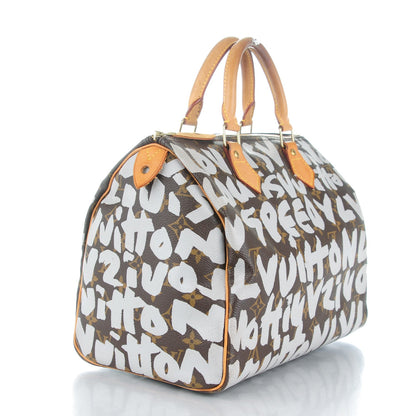 Louis Vuitton Monogram Graffiti Speedy 30 Silver 3 of 10