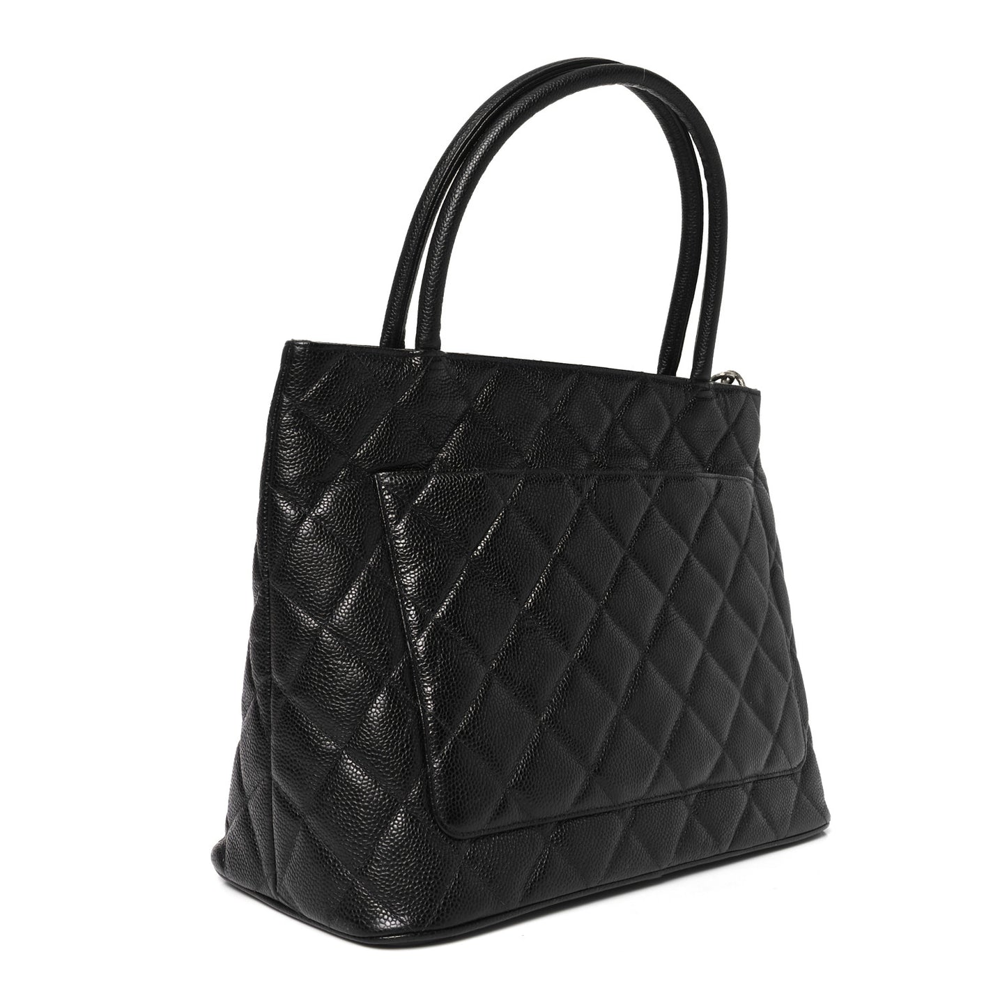 Caviar Quilted Medallion Tote Black
