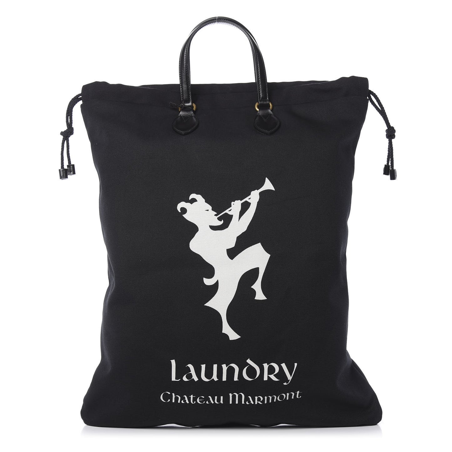 Canvas Chateau Marmont Drawstring Tote Black