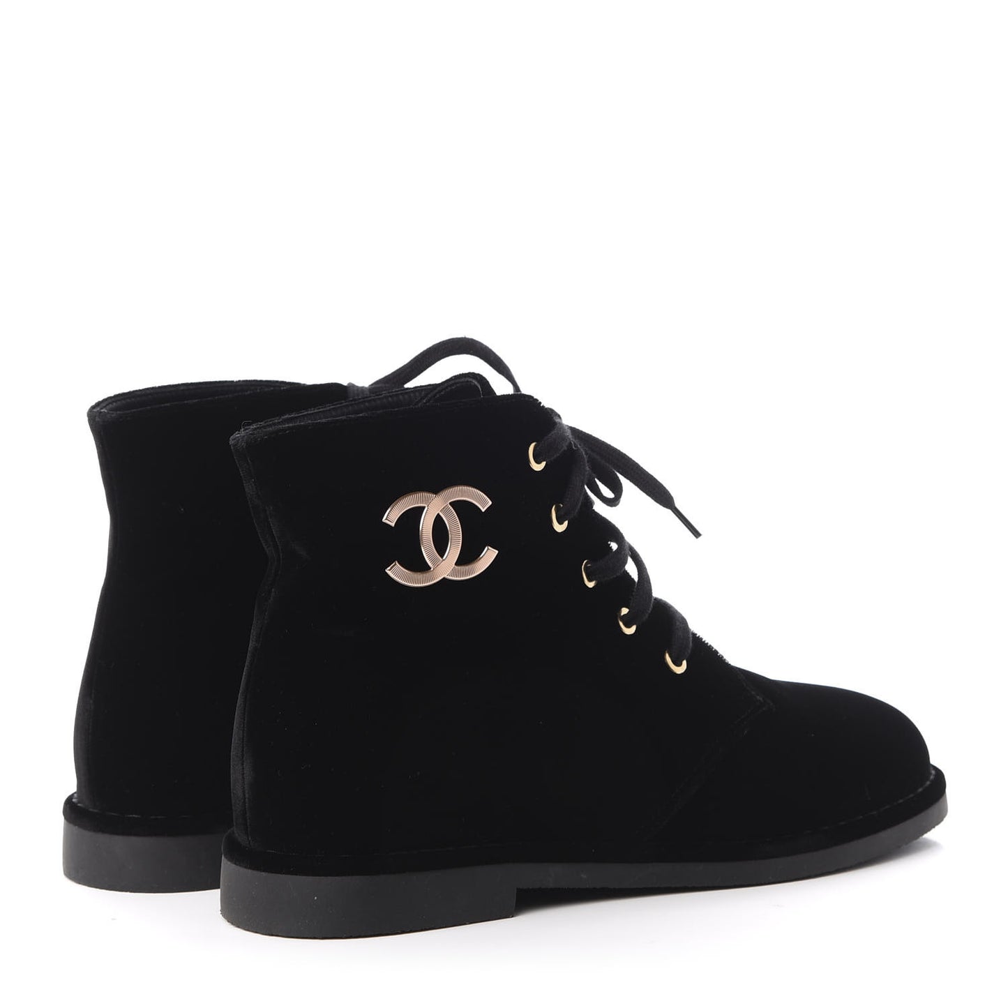 Velvet CC Lace Up Boots 40.5 Black
