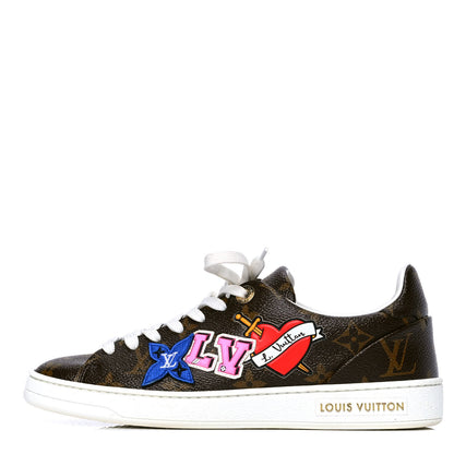 Louis Vuitton Calfskin Monogram LV Black Heart Sneakers 36 Cacao 1 of 4