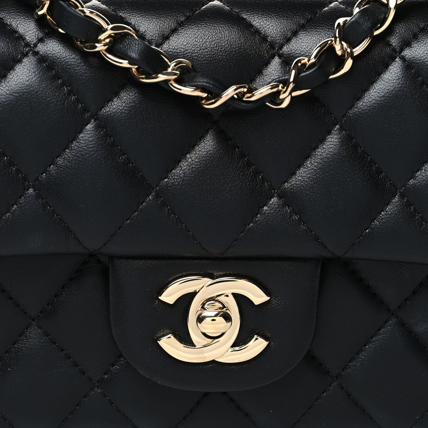 Chanel Lambskin Quilted Mini Rectangular Flap Black 8 of 10