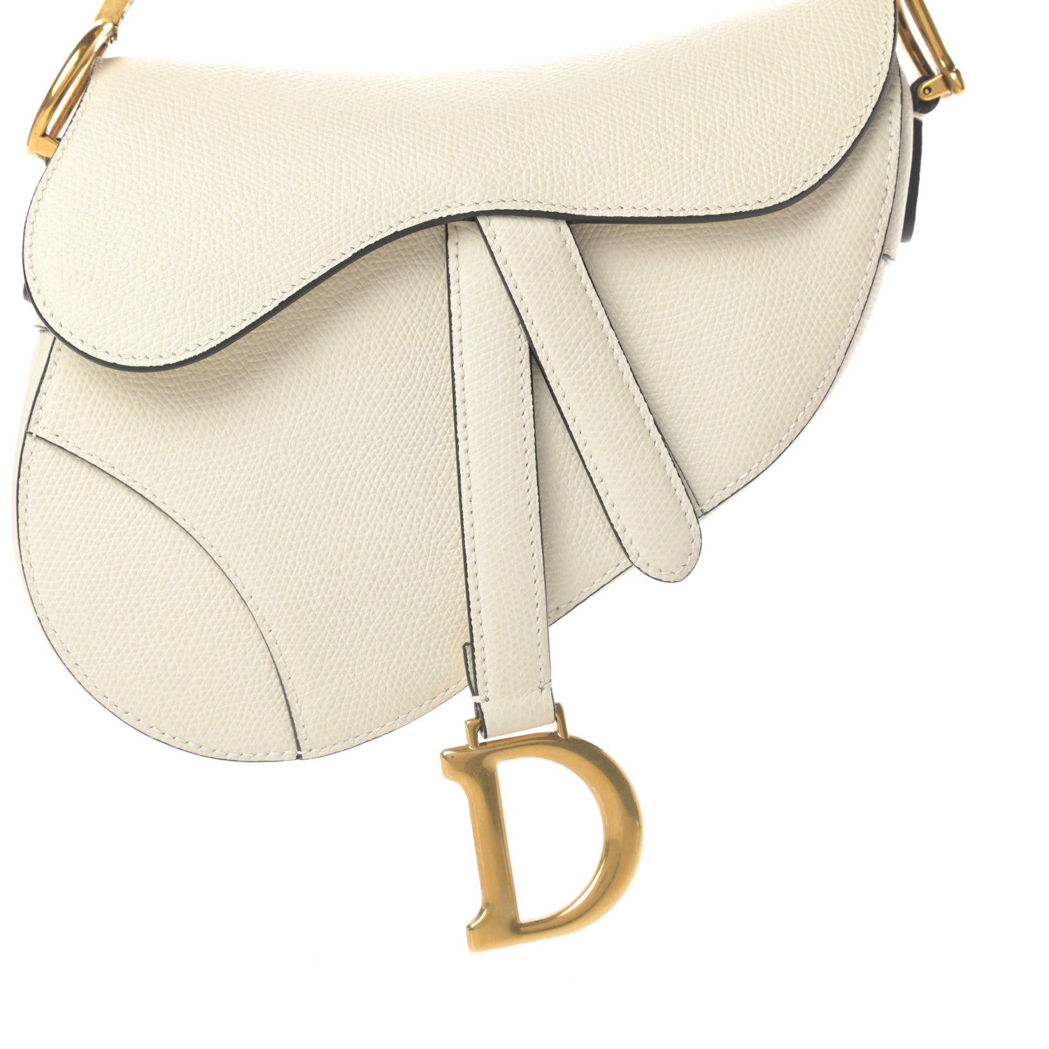 Christian Dior Grained Calfskin Mini Saddle Bag White 8 of 11