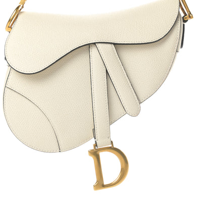 Christian Dior Grained Calfskin Mini Saddle Bag White 8 of 11