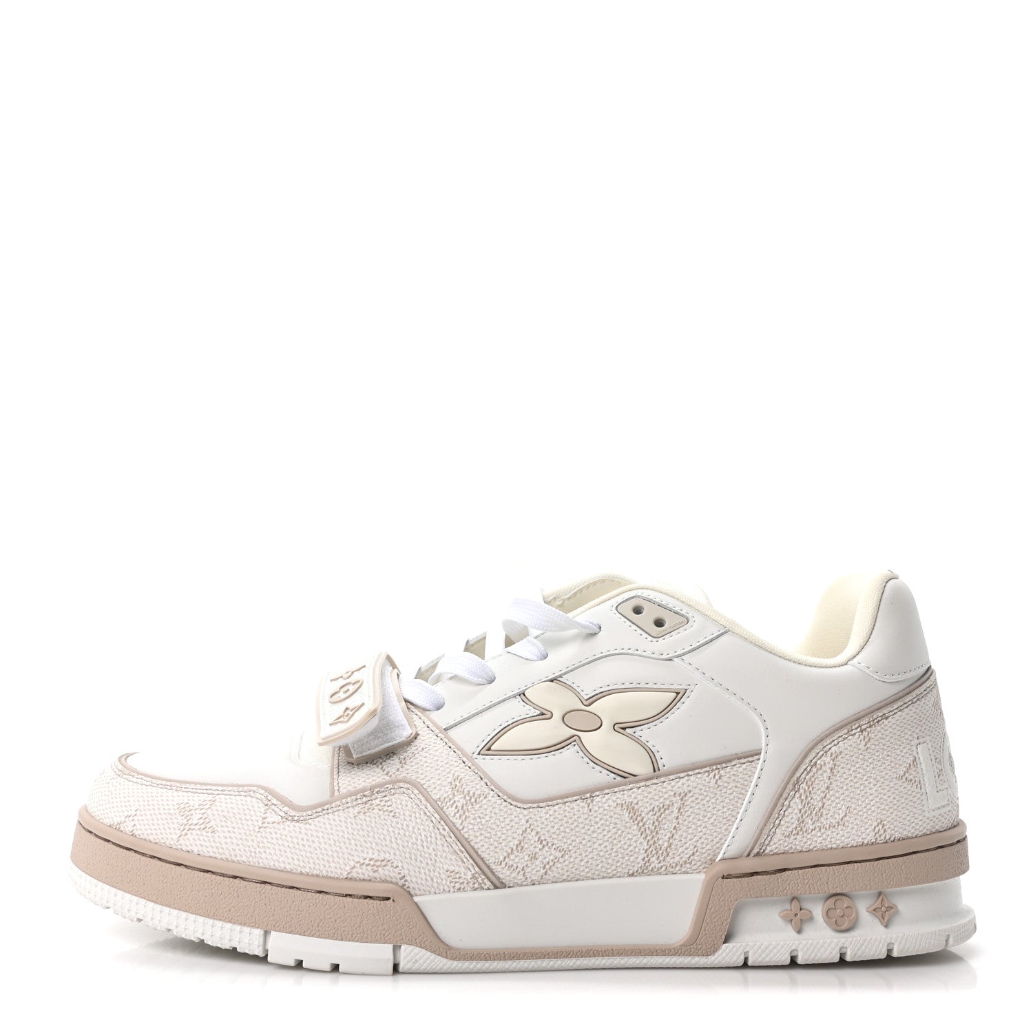 Louis Vuitton Calfskin Monogram Mens LV Trainer Sneakers 9.5 Beige 1 of 9