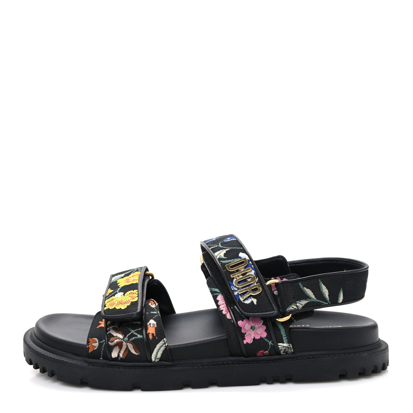 Technical Fabric Petites Fleurs Print Dioract Sandals 39.5 Black Multicolor