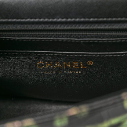 Chanel Calfskin Crocodile Embossed Graffiti 2.55 Mini Cocodile Reissue Flap Black Pink 6 of 12