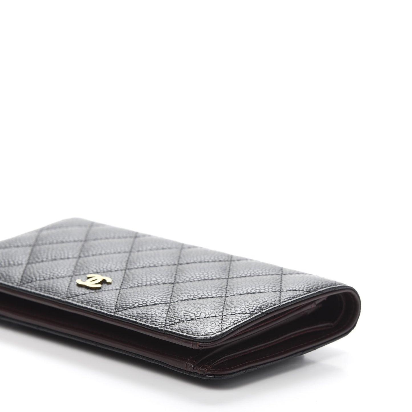Caviar Quilted Yen Wallet Black