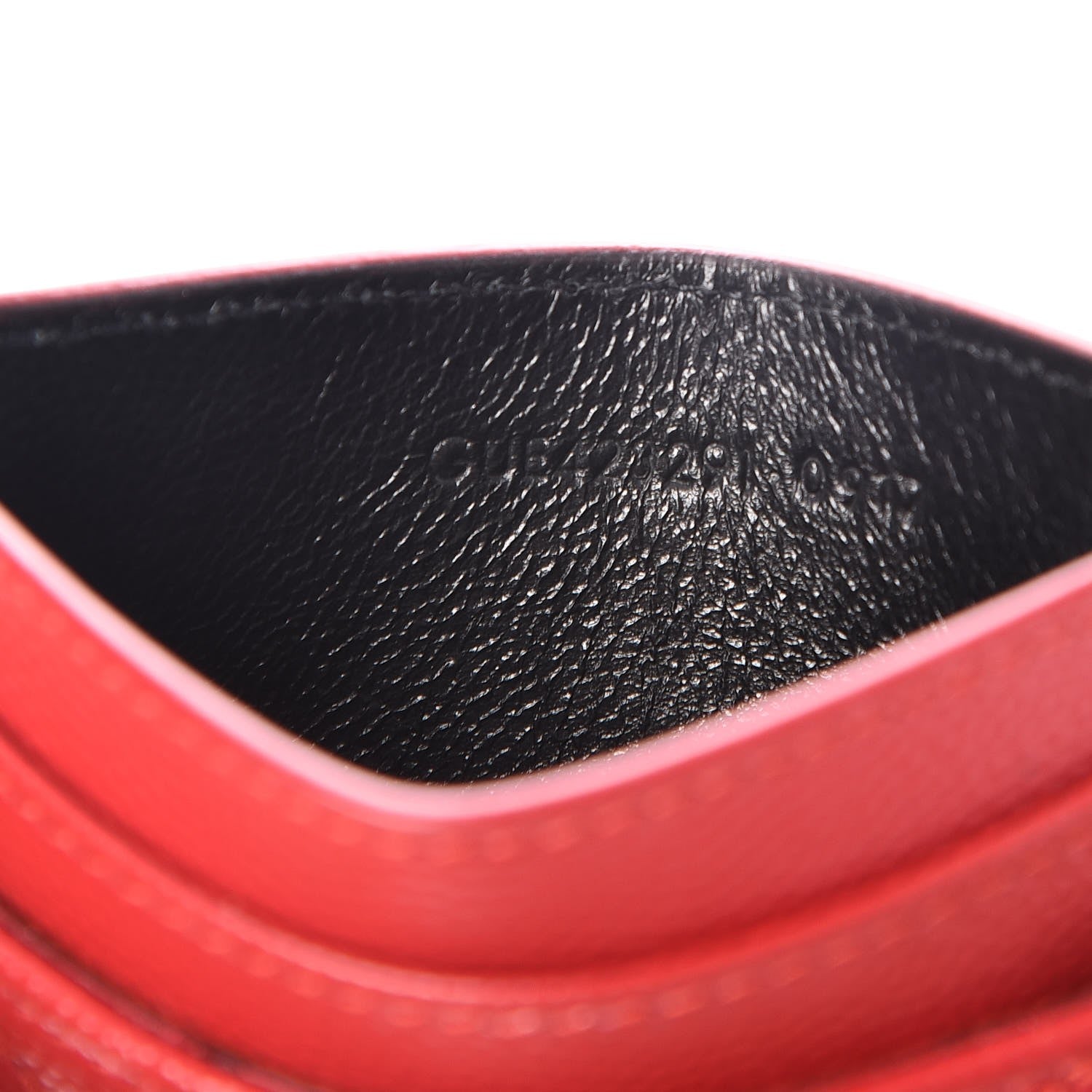 Saint Laurent Grain De Poudre Matelasse Chevron Monogram Credit Card Case New Red 7 of 8