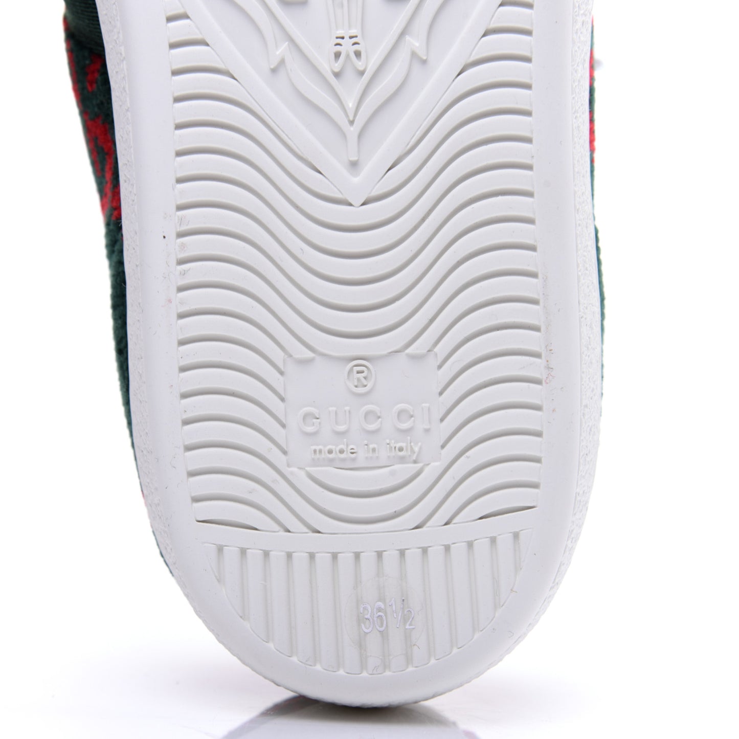 Terry Cloth GG Monogram Web Womens Ace Sneakers 36.5 Green Red
