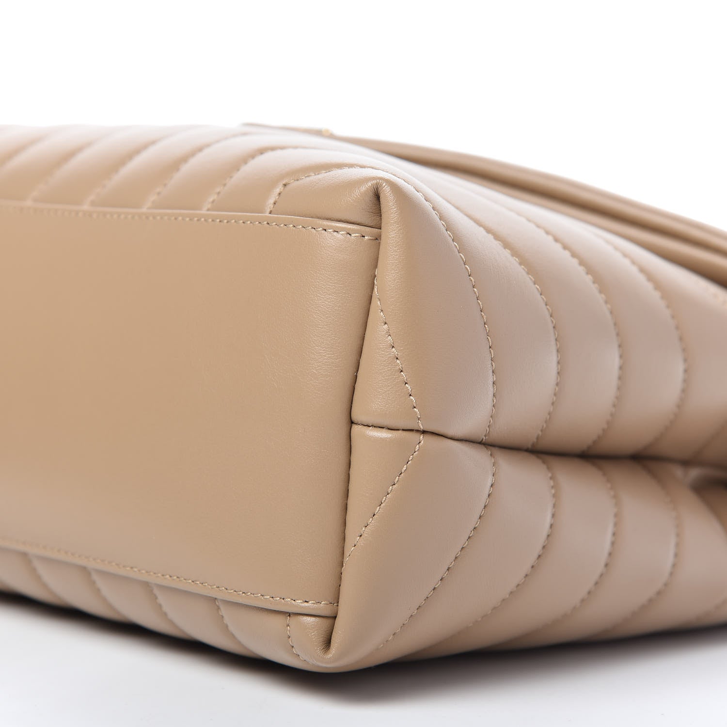 Saint Laurent Calfskin Y Quilted Monogram Medium Loulou Chain Satchel Dark Latte 7 of 11