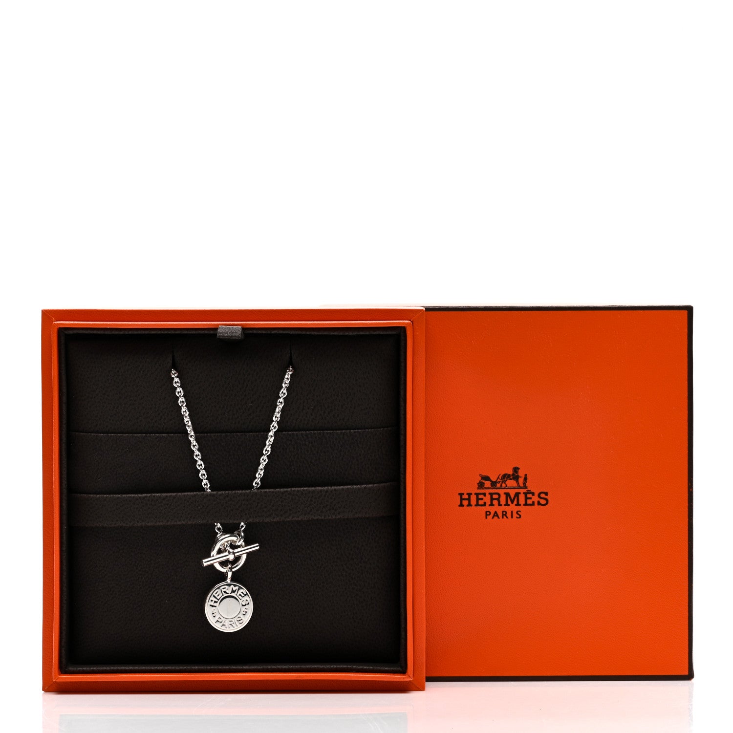 Hermes Sterling Silver Amulettes H Confettis Pendant Necklace 5 of 5