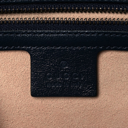 Gucci Vintage Effect Calfskin Matelasse Diagonal Small Torchon GG Marmont Bamboo Top Handle Shoulder Bag Mystic White Blue Agata 6 of 11