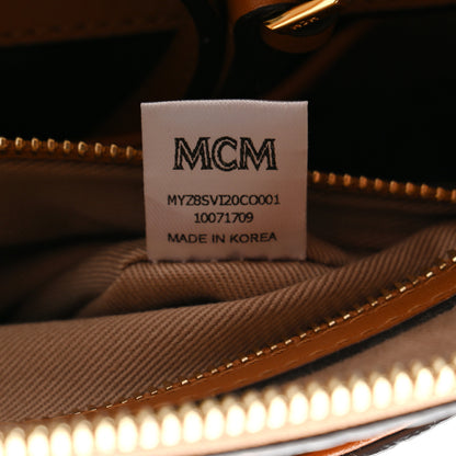 MCM Visetos Medium Crossbody Pouch Cognac 7 of 13