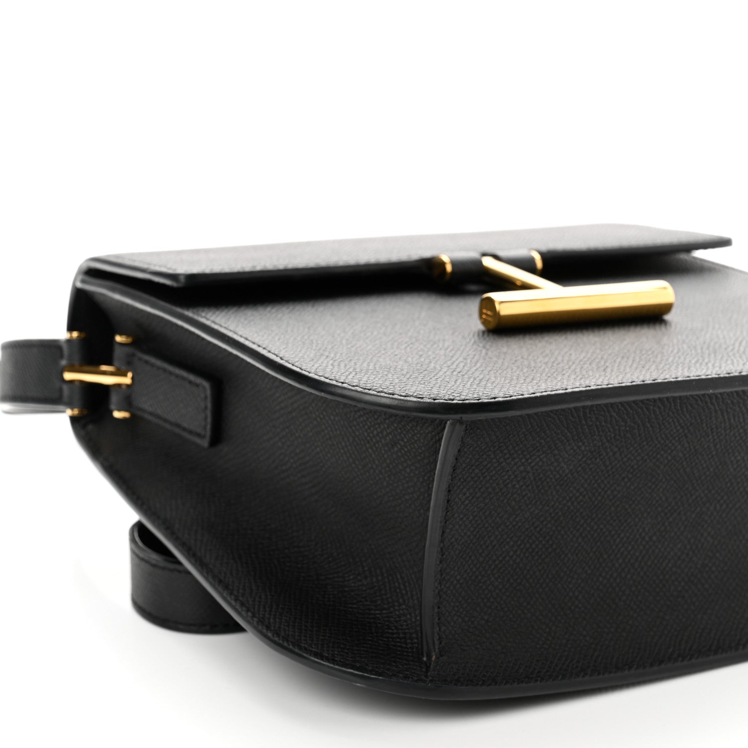 Tom Ford Grained Calfskin Mini T Clasp Tara Crossbody Bag Black 8 of 9