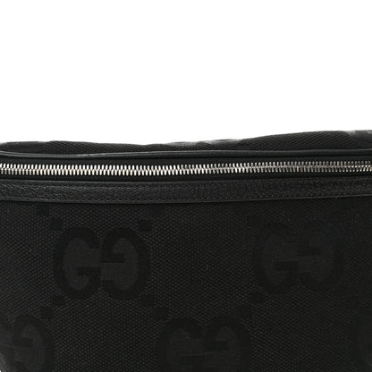 Gucci Monogram Jumbo GG Textured Dollar Calfskin Web Belt Bag Black 7 of 9